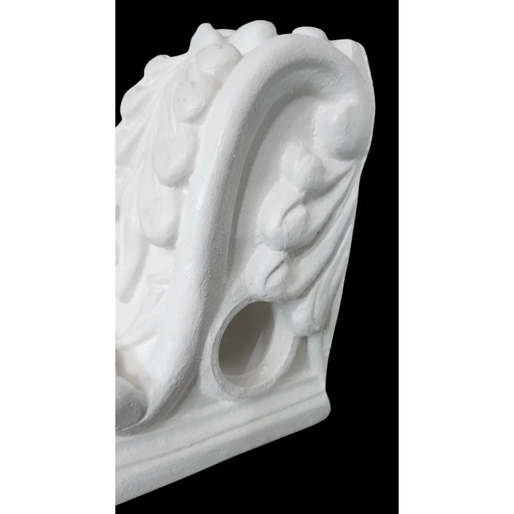 Pair of Drapery Sconce Corbels Curtain Rod Holders Fleur-de-lis French Victorian